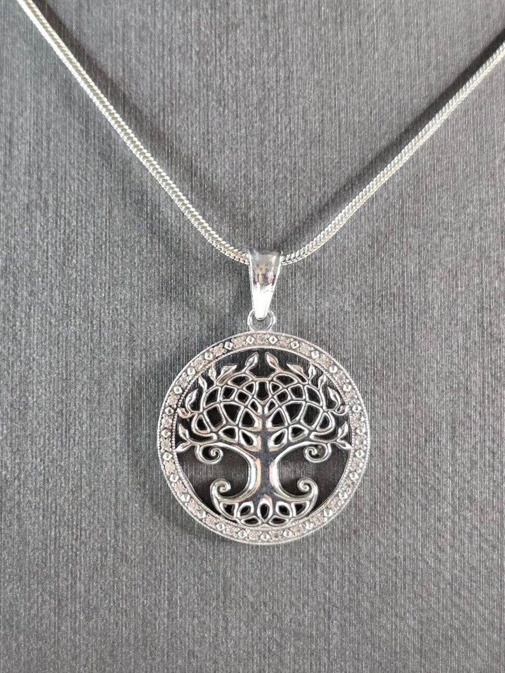 Womens Vintage Sterling Silver Tree Of Life Pendant Necklace 7.4g E7997